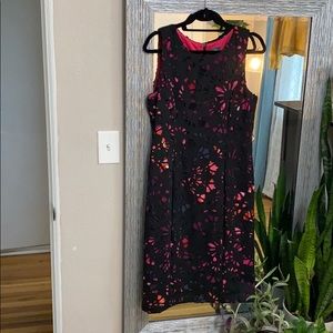 Vinca Camino laser cut appliqué dress